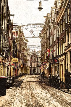 Zeedijk Amsterdam Winter Oud van Hendrik-Jan Kornelis