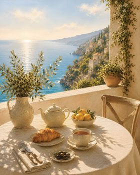 Mediterranes Frühstück am Meer
