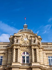 Blick auf das Schloss im Luxemburggarten in Paris