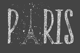 PARIS Typografie | grau silber von Melanie Viola