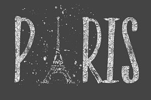 PARIS Typography | grey | silver splashes
