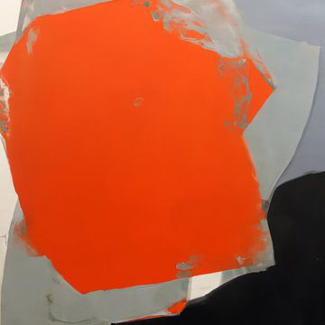 Modern abstract: oranje en zwart van Studio Allee