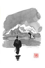 samurai and stork von Péchane Sumie