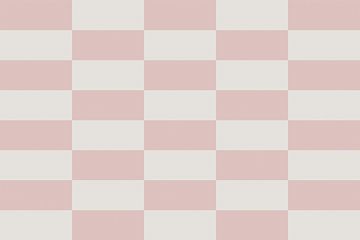 Dambordpatroon. Moderne abstracte minimalistische geometrische vormen in roze en wit 20 van Dina Dankers
