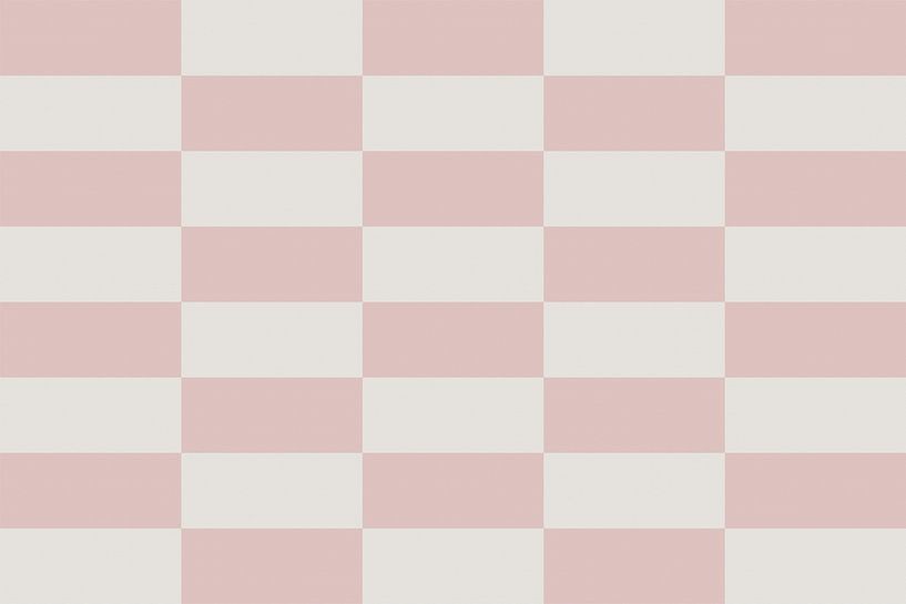 Schachbrettmuster. Moderne abstrakte minimalistische geometrische Formen in rosa und weiß 20 von Dina Dankers