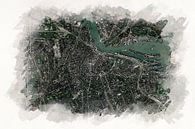 Kaart van Amsterdam in Aquarel Stijl van Aquarel Creative Design thumbnail