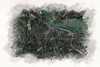 Karte von Amsterdam im Aquarell-Stil