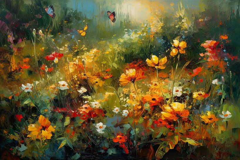 Illustration d&#039;un kaléidoscope de papillons et de fleurs par Focco van Eek
