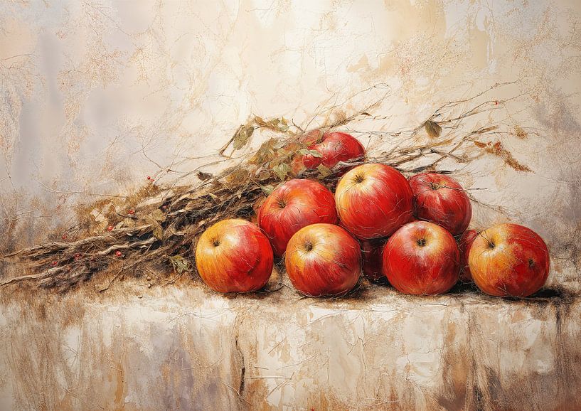 Stilleben Äpfel | Obstgarten&#039;s Essenz von Abstraktes Gemälde