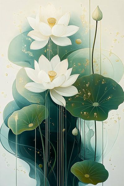 Tanz der weißen Lotusblüten Nr.1 von Studio BB