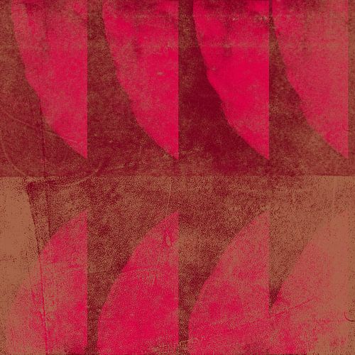 Felroze vormen op warm terra. Moderne abstracte kunst.