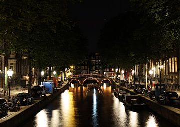 Leidsegracht à Amsterdam la nuit sur Phillipson Photography