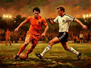 Ölgemälde: Niederlande gegen Deutschland (Fußball)