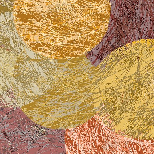 Modern abstract organic shapes in  warm retro colors. Lanterns. by Dina Dankers