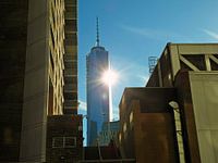 Empire State Buiding New York stemmig met zon en beton