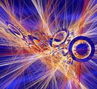 Oranje, blauwe kleurschakering. van Werner Hilpert thumbnail