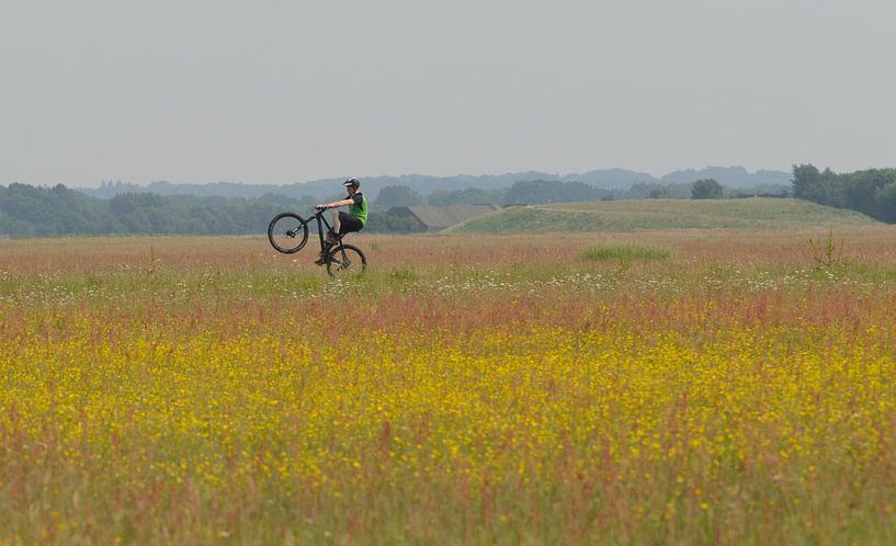 fietser op vliegveld von Petra De Jonge