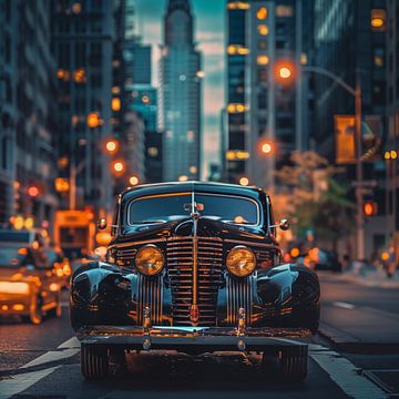 Oldtimer in einer geschäftigen Stadt von The Xclusive Art