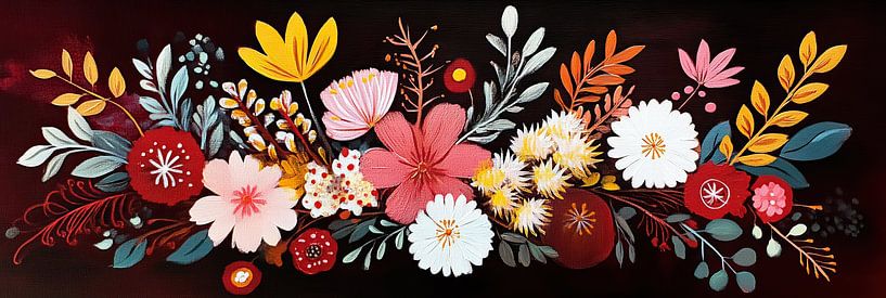Modern Flowers 43,888 by ARTEO Paintings