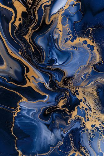Abstract energies in blue and gold
