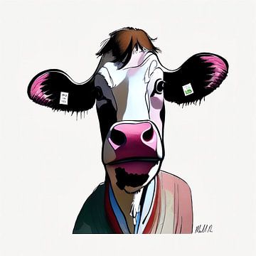 Moderne Koe in kleur van Miro.Artz