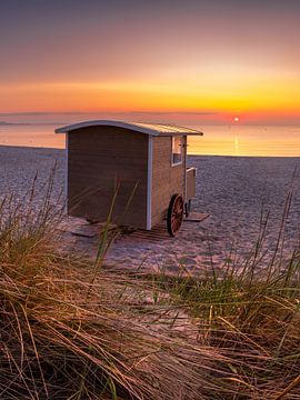 Bathing car at the beach of Scharbeutz at the Baltic Sea by Voss Fine Art Fotografie