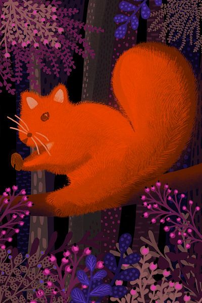 Écureuil dans la forêt enchantée par Elena Orlowski