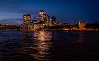 De skyline van London, genomen vanaf the Thames