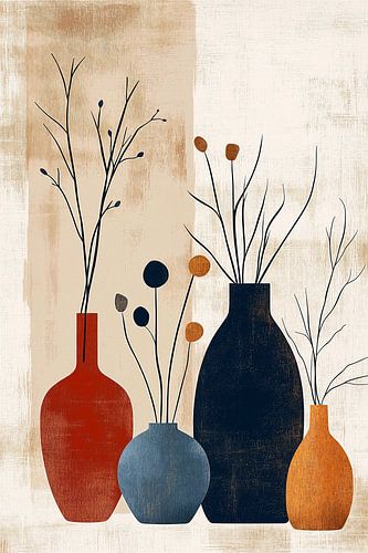 Vasenkomposition in Erdtönen Nr.7