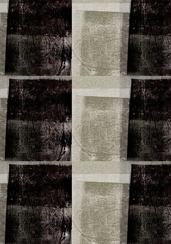 Zwart en taupe op linnen. Abstracte minimalistische kunst.