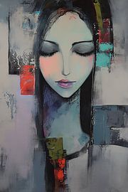 Frau | Urbane Gelassenheit von Abstraktes Gemälde