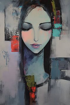 Vrouw | Urban Serenity van Abstract Schilderij