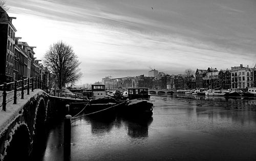 Amsterdam Amstel en hiver.