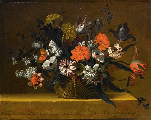 Natura morta con cestino di fiori, Jean-Baptiste Monnoyer