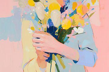 Bloemen Schilderij | Hands Holding Spring's Joy van Blikvanger Schilderijen