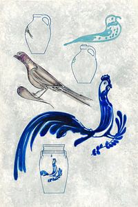 Blaue Porzellanmalerei