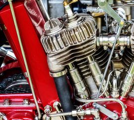 Motor van een oude motorfiets van ManfredFotos