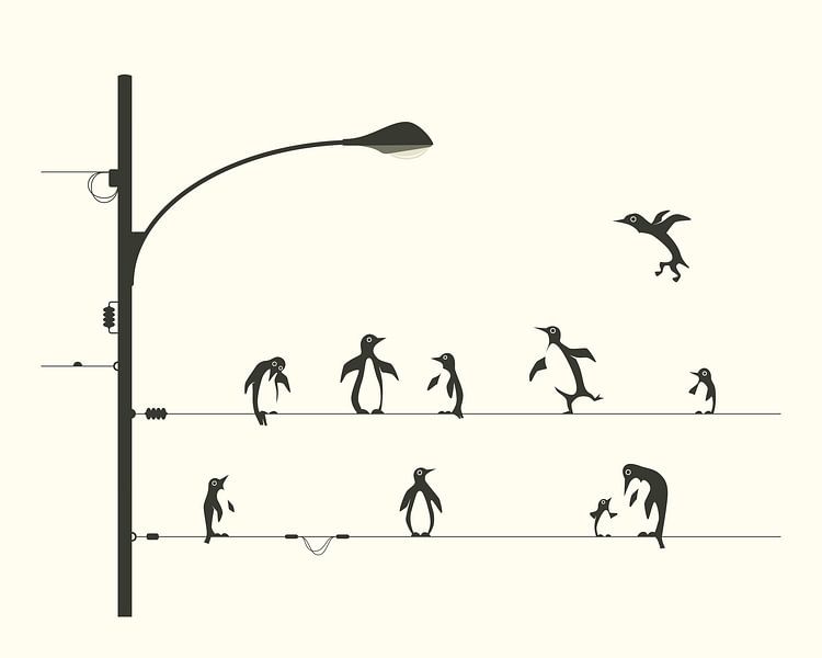 Pinguine auf einem Draht von Jazzberry Blue