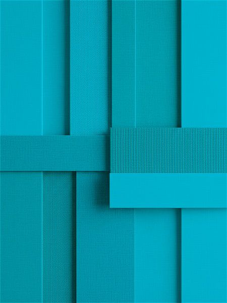 Art minimal : formes abstraites sur lin dans les tons bleu-vert par STUDIO MINIMAL ART