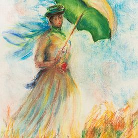 Die Frau mit Sonnenschirm / An Monet 1 von Ineke de Rijk