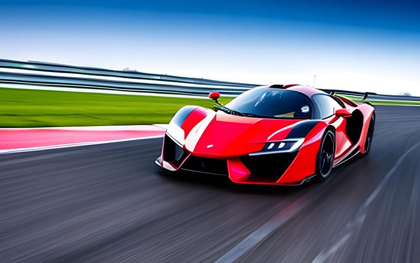 Voiture de course rouge par Heike Hultsch