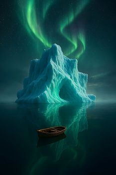 Eternal Ice – Aurora over the Lonely Boat