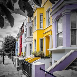 House facades in Notting Hill in Focus - colorkey
