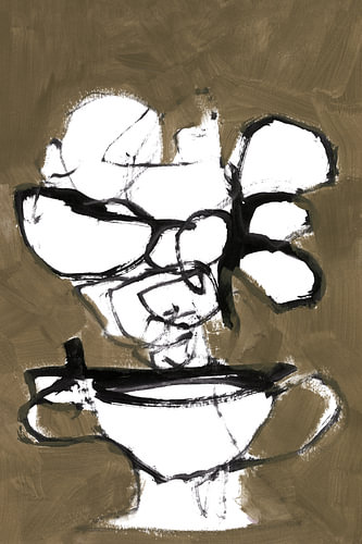 Monochrome Floral Vase