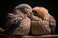 Schattige Vogels samen lekker aan het slapen