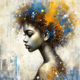 woman with gold earring