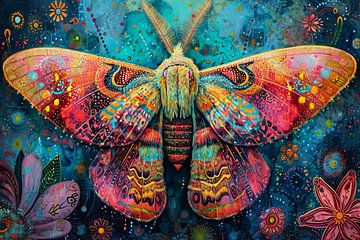 Papillon de nuit coloré sur haroulita