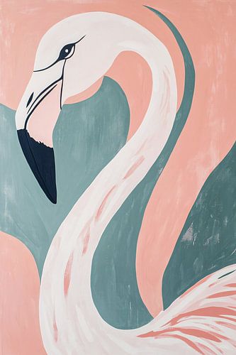Elegante abstracte flamingo kunst