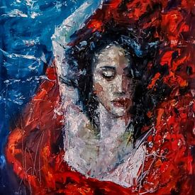 Le flamenco sous l'eau sur Julia Tokar