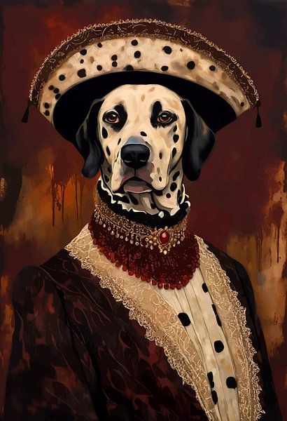Dalmatinerhund im viktorianischen Kleid von MIROKKU
